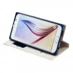 Wholesale Samsung Galaxy S6 Edge Slim Window View Magnetic Flip Leather Case (Blue)